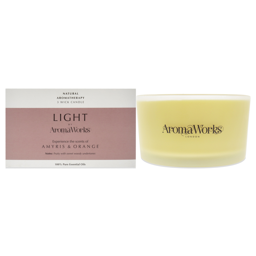 Light 3 Wick Candle Large - Amyris and Orange by Aromaworks-14.1 oz